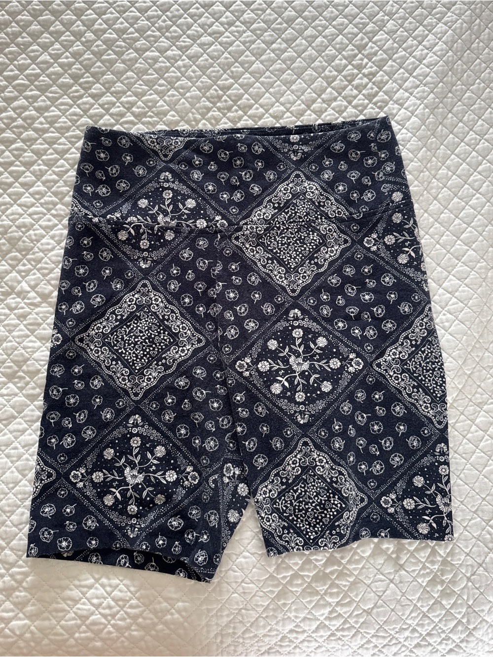 Loft Navy Blue Bandana Biker Shorts